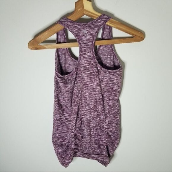 Athleta Fastest Track Racerback Tank Wine Burgundy Space Dyed Athletic Top L - Picture 3 of 6